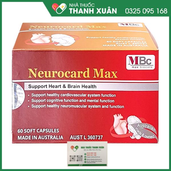 Neurocard Max hỗ trợ cải thiện trí não, tăng sức khỏe tim mạch